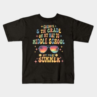 Goodbye 5th grade graduation To 6th grade hello summer 2023 Kids T-Shirt